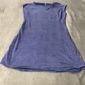 Merrell Tunic Top Women XL Purple Sleeveless Burnout Textured Activewear Scoop